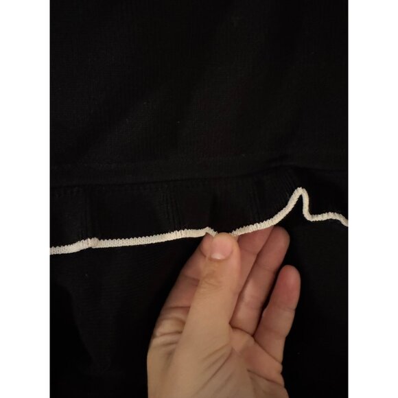 Michael Kors Knit Sweater Ruffle Layer Skirt Sz Medium Women’s Black B&W - Picture 7 of 7